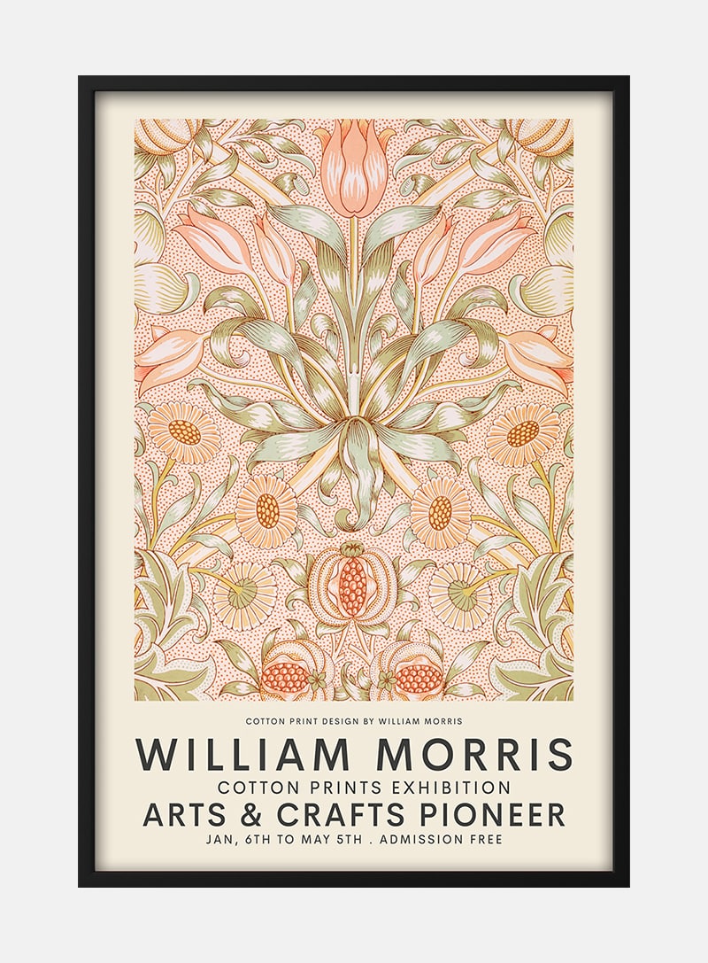 Billede af William Morris - Pink Exhibition Plakat