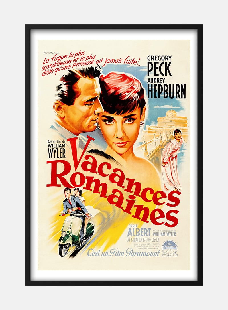 Billede af Aydrey Hepburn - Vacances Romaines Plakat