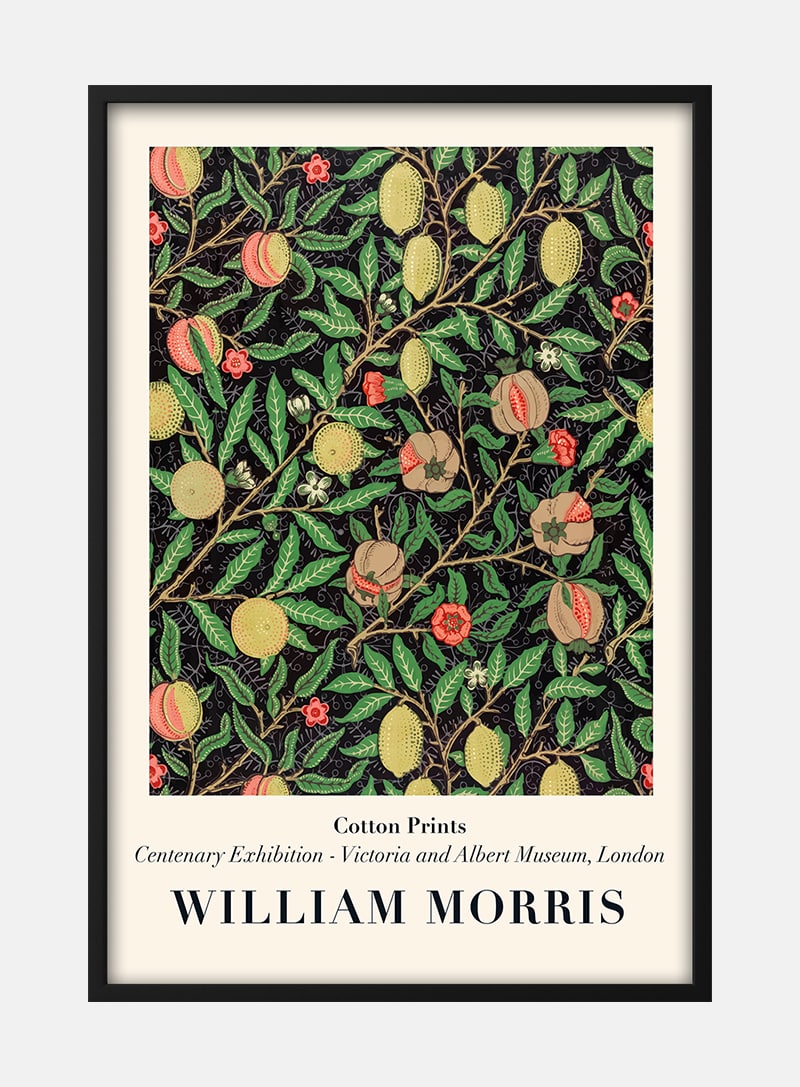 Billede af William Morris - Black Lemons Plakat