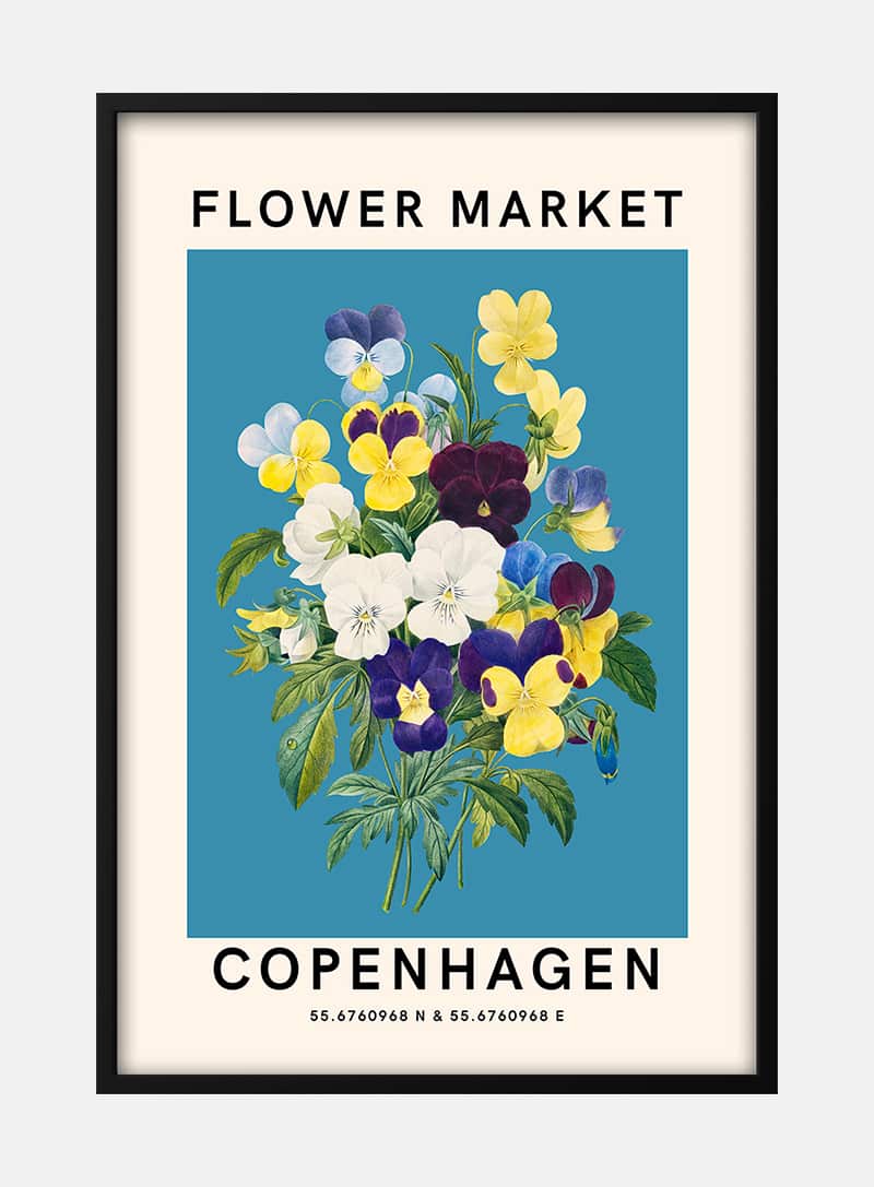 Billede af Flower Market - Copenhagen Plakat