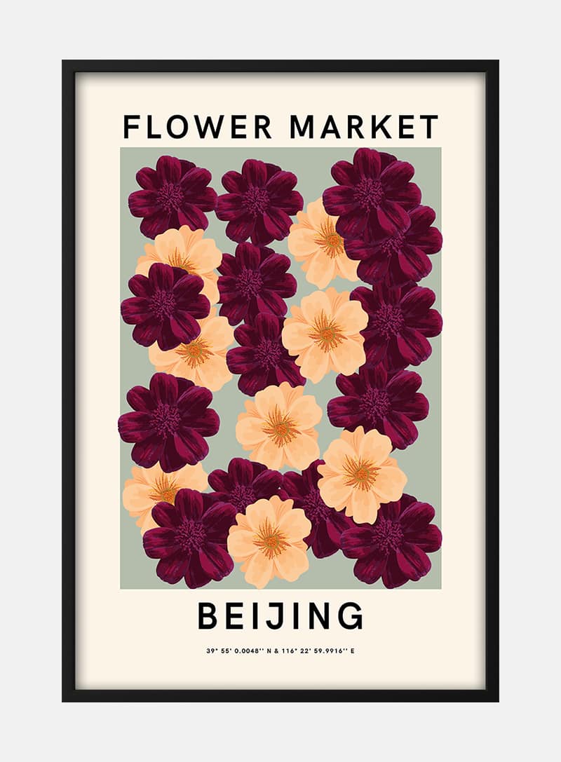 Billede af Flower Market - Beijing Plakat