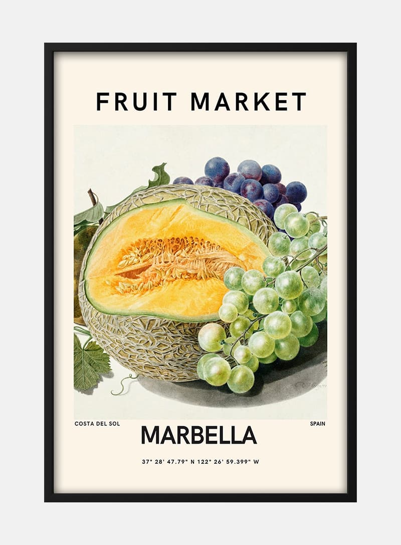 Billede af Fruit Market - Marbella Plakat