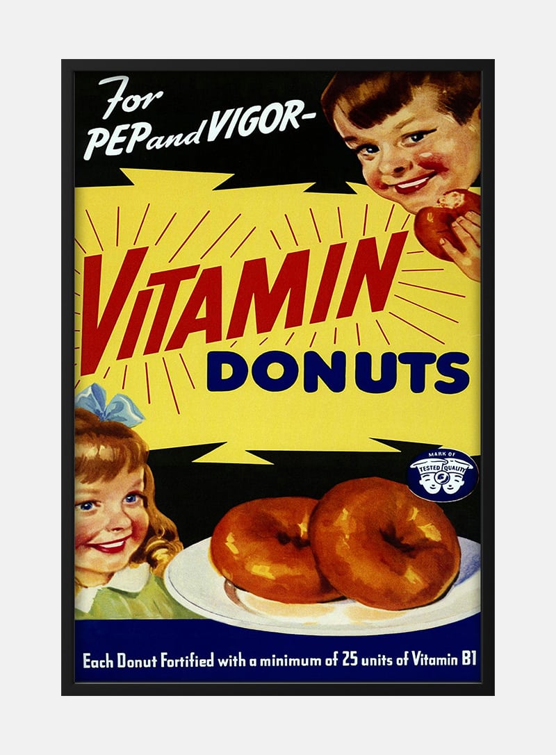 Vitamin Donuts Vintage Plakat