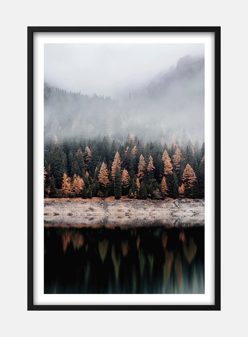 Autumn Trees and a Lake Naturplakat