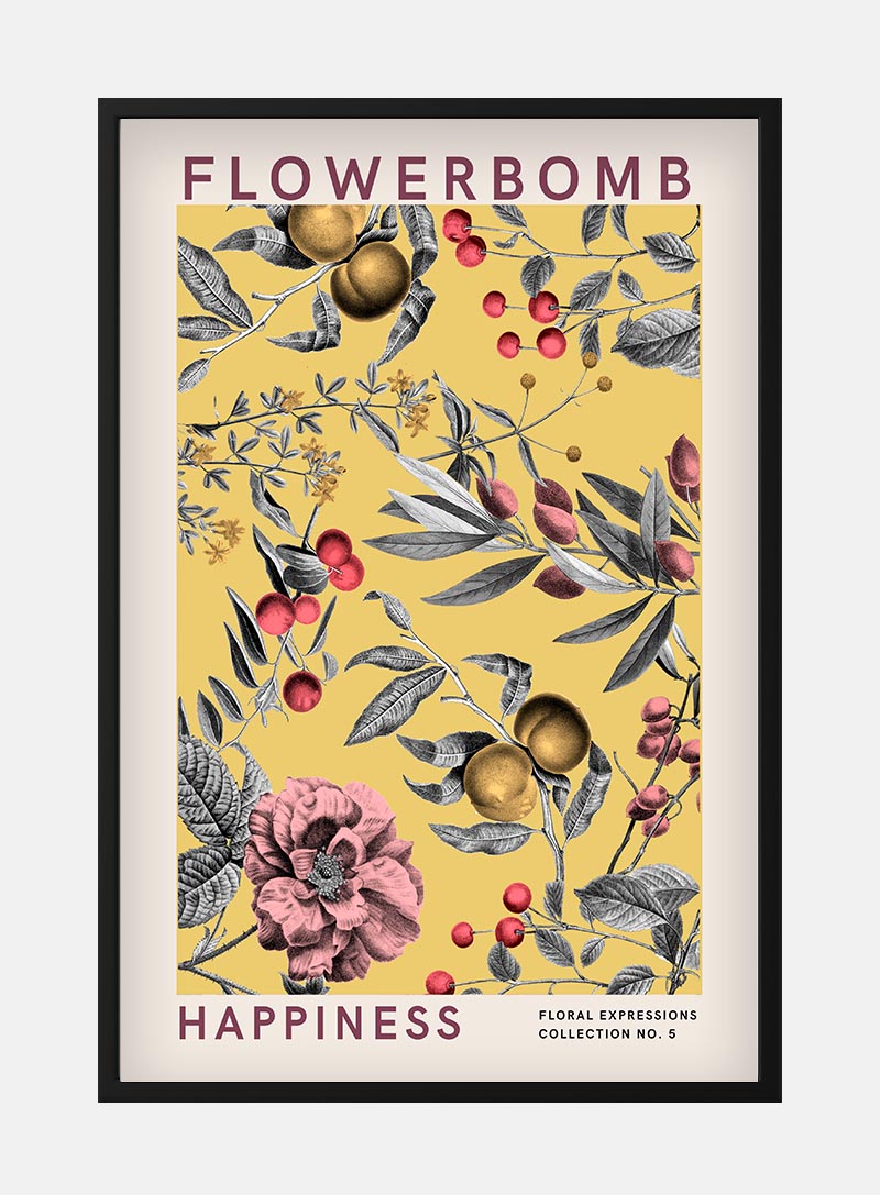 Billede af Flowerbomb - Happiness Plakat