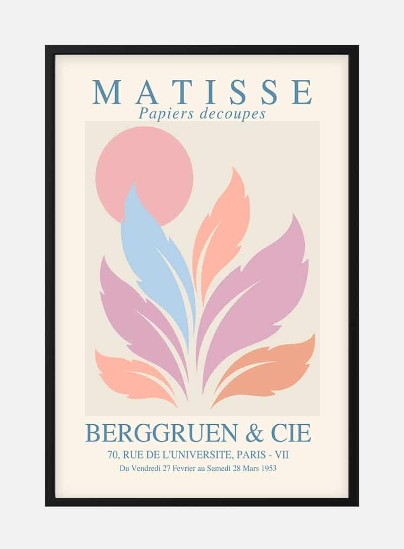 Billede af Matisse Inspired Pink Sun Plakat