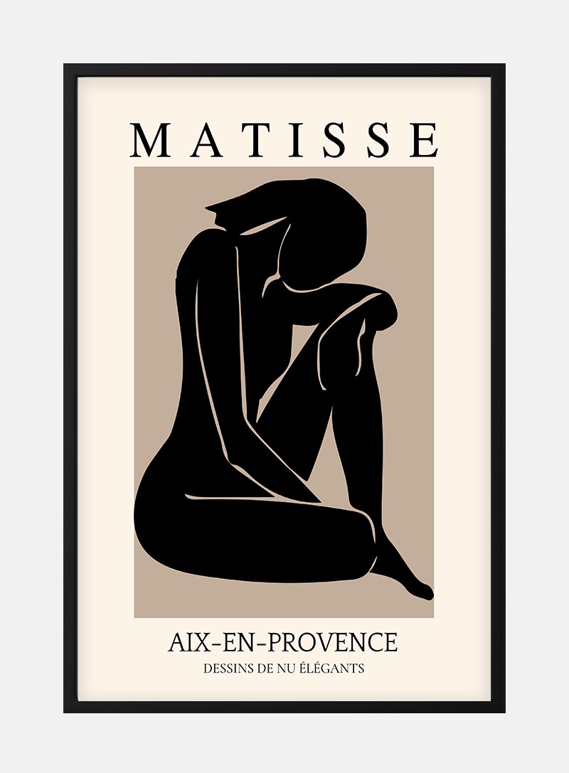 Billede af Matisse Inspired Black Nude Plakat