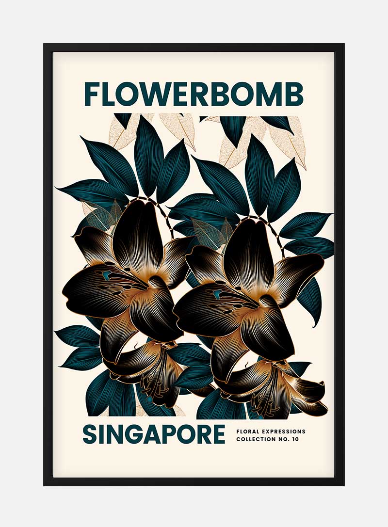 Billede af Flowerbomb - Singapore Plakat