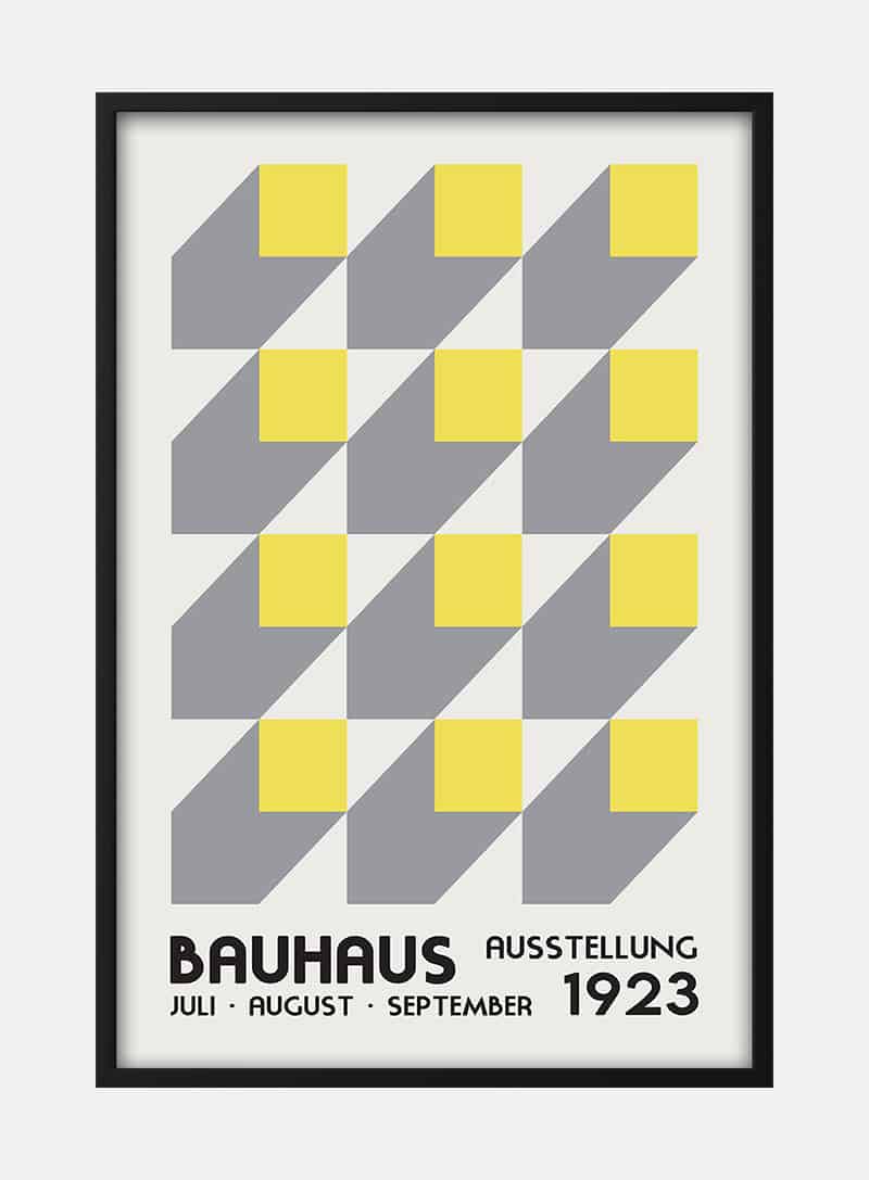 Billede af Bauhaus Ausstellung Yellow 1923 Plakat