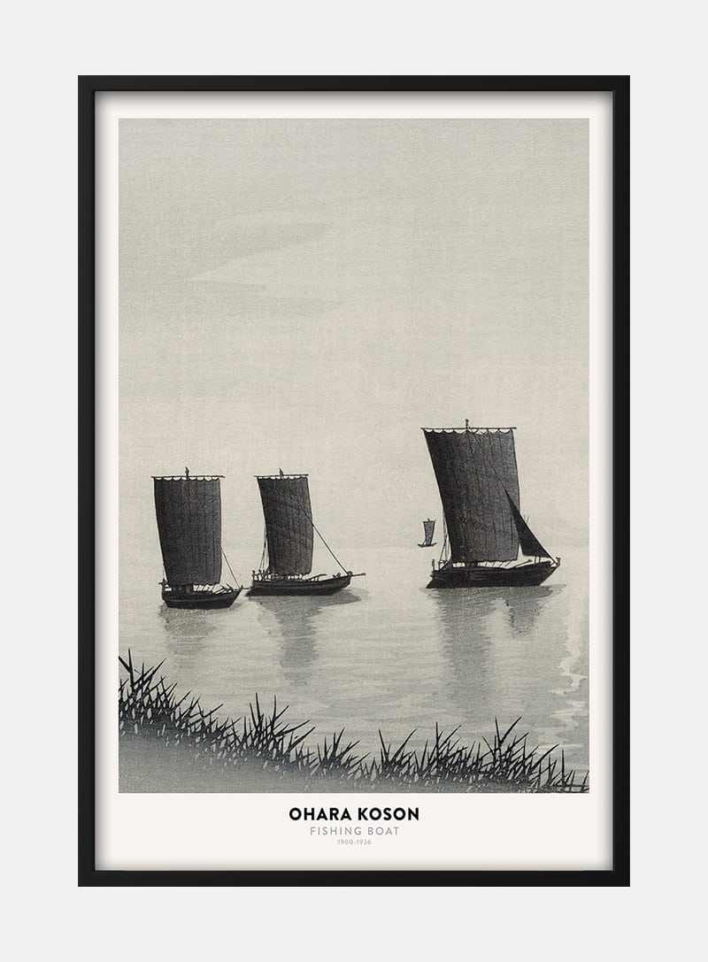 Billede af Ohara Koson - Fishing Boat Plakat