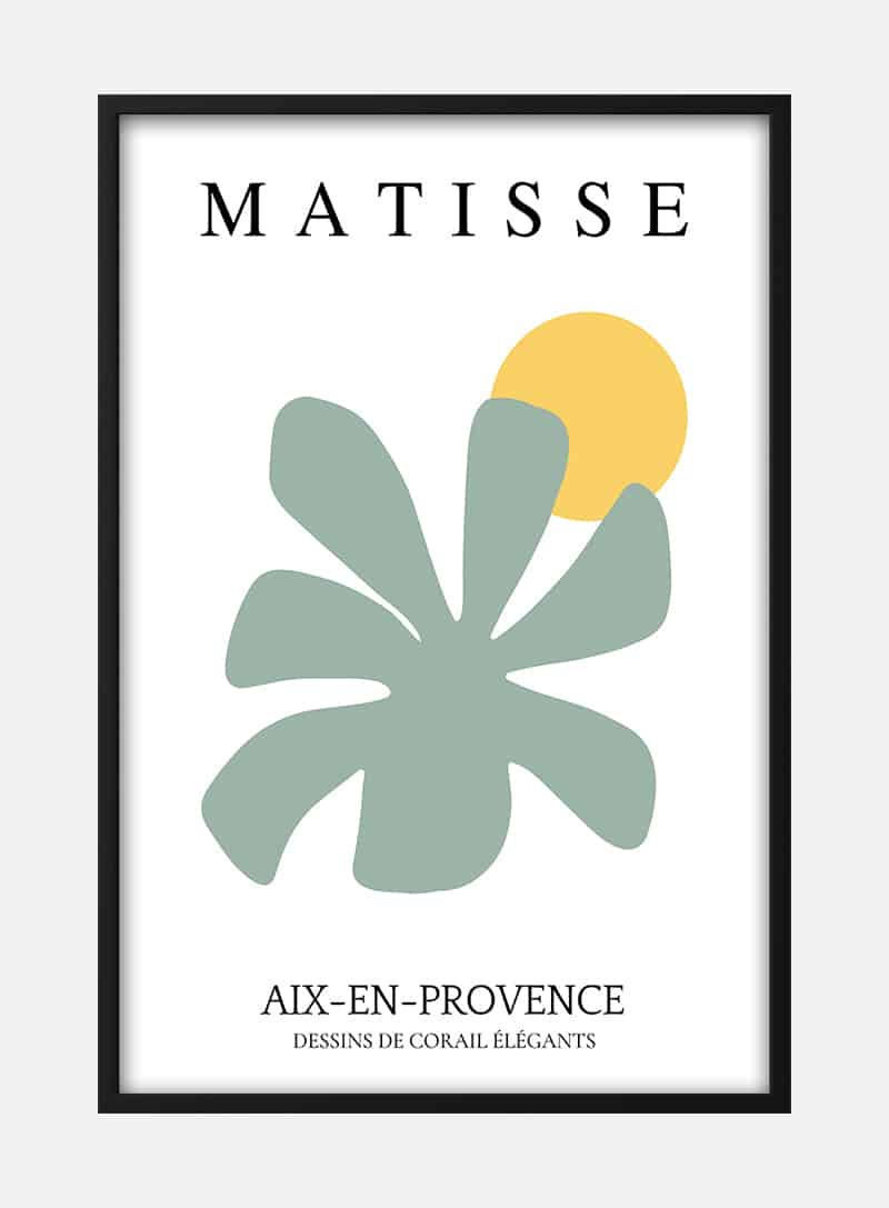 Billede af Matisse Inspired Green Flower Plakat