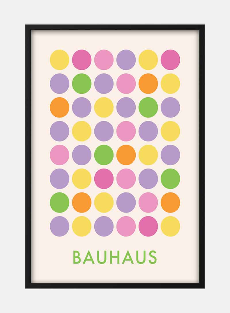 Billede af Bauhaus Colored Dots Plakat