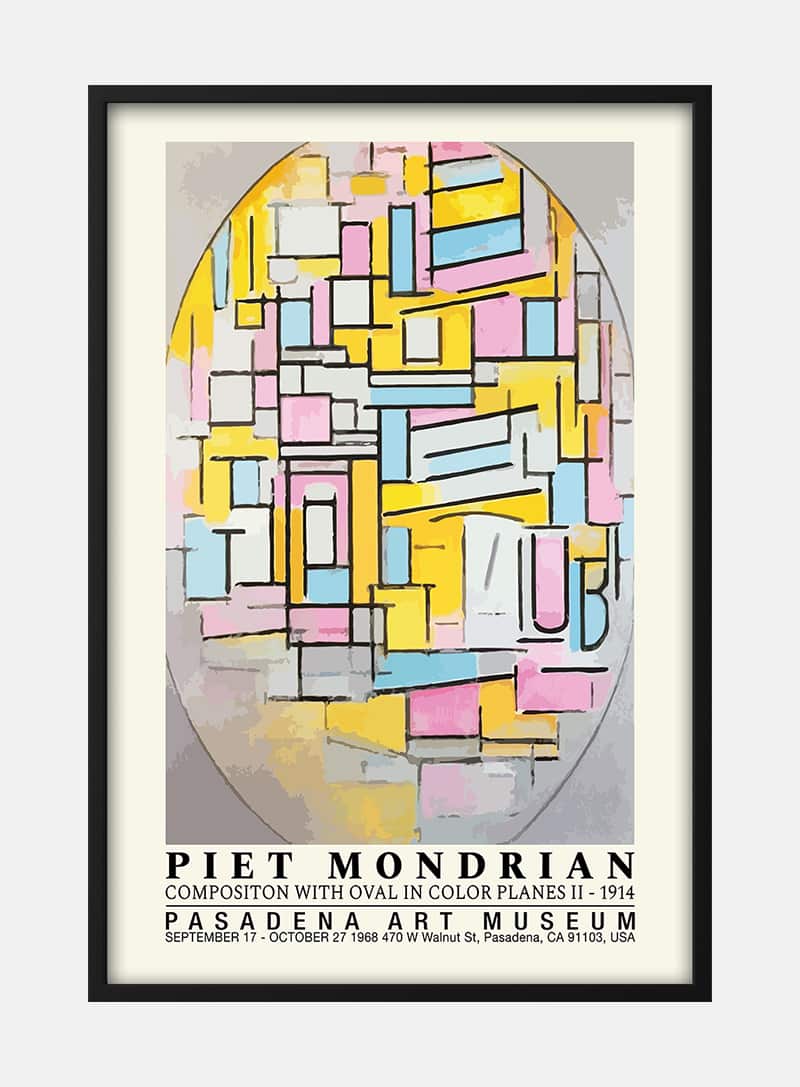 Billede af Piet Mondrian - Oval Composition Plakat