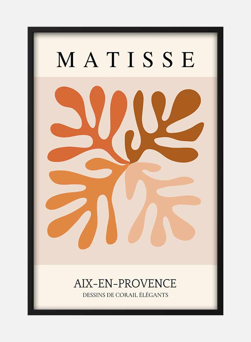 Matisse Inspired Orange Flower Plakat