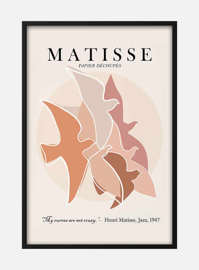 Billede af Matisse Inspired Birds II Plakat