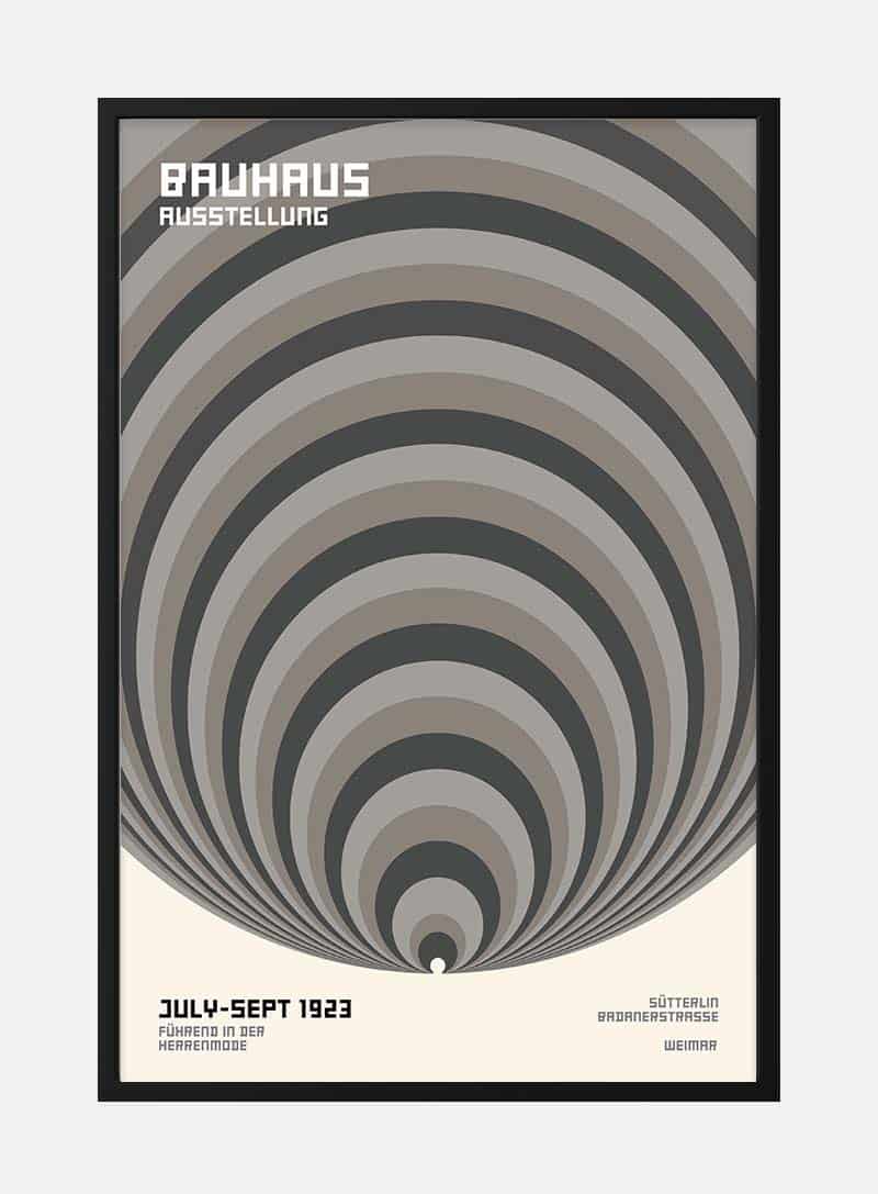 Billede af Bauhaus Big Circles Grey Plakat