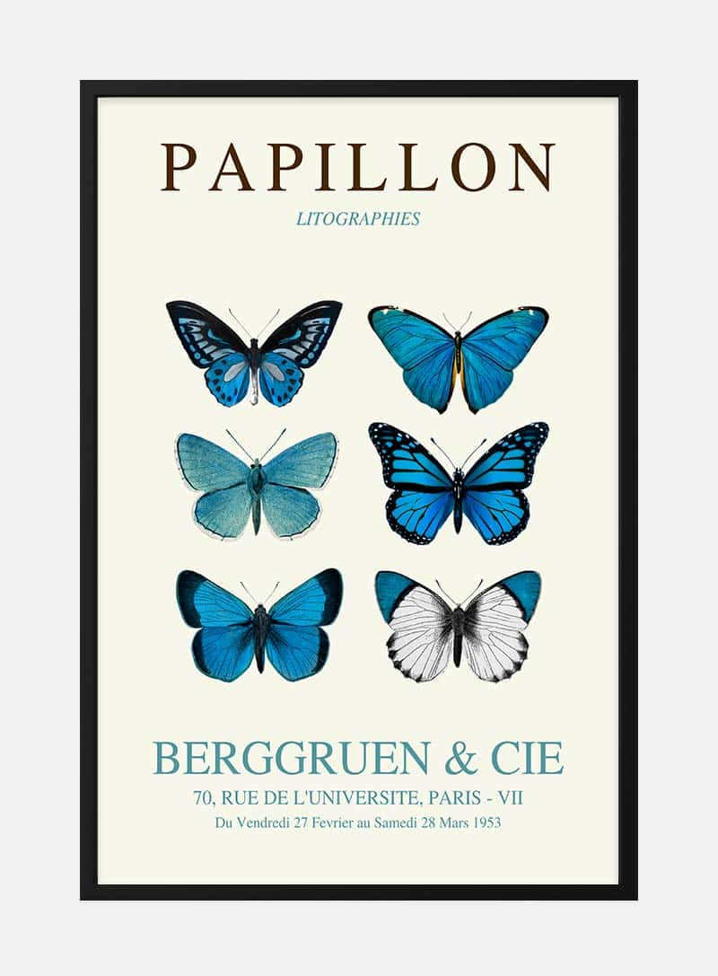 Billede af Blue Papillon Plakat