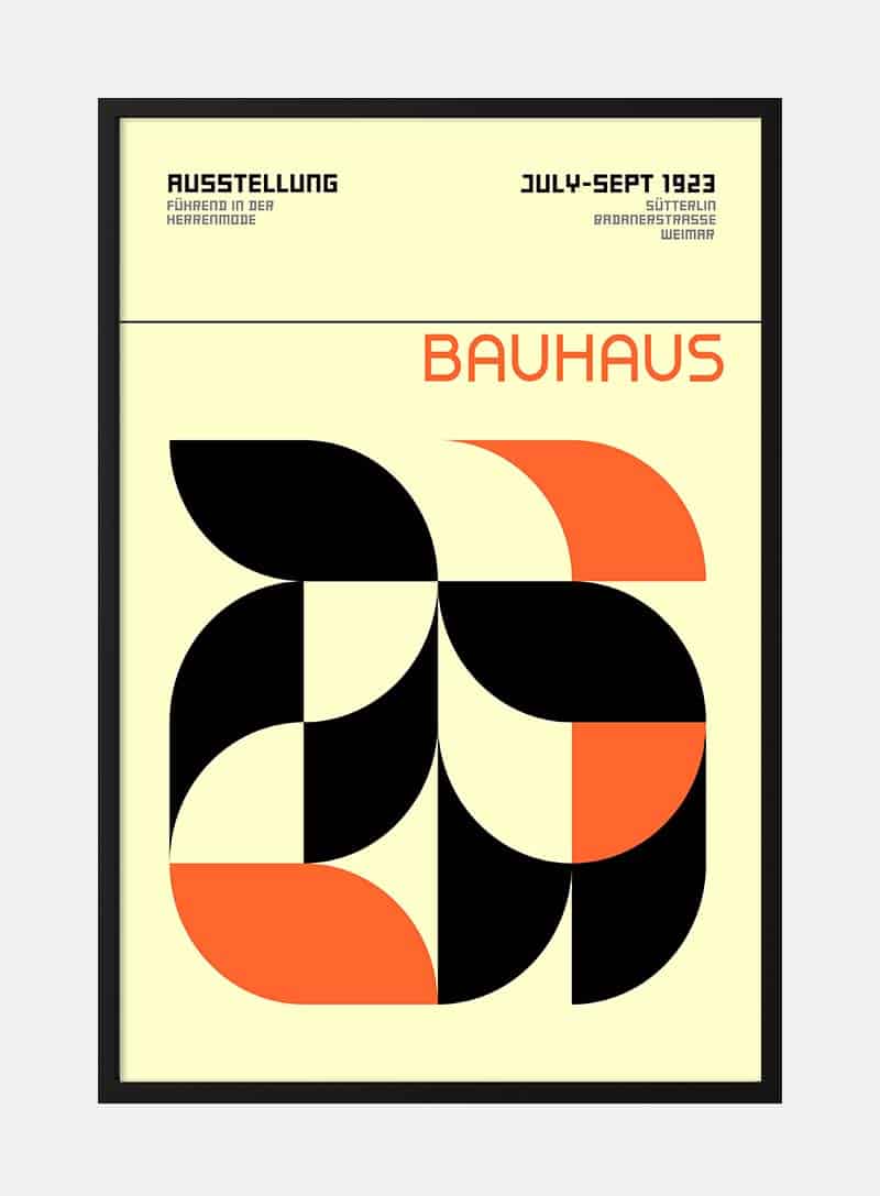 Billede af Bauhaus Orange Weimar Ausstellung Plakat