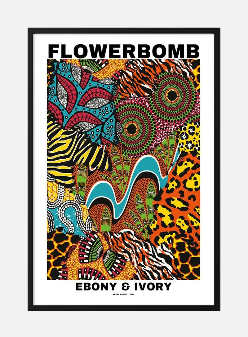 Billede af Flowerbomb Ebony & Ivory Plakat