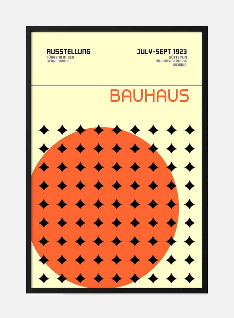 Billede af Bauhaus Orange & Stars Weimar Plakat