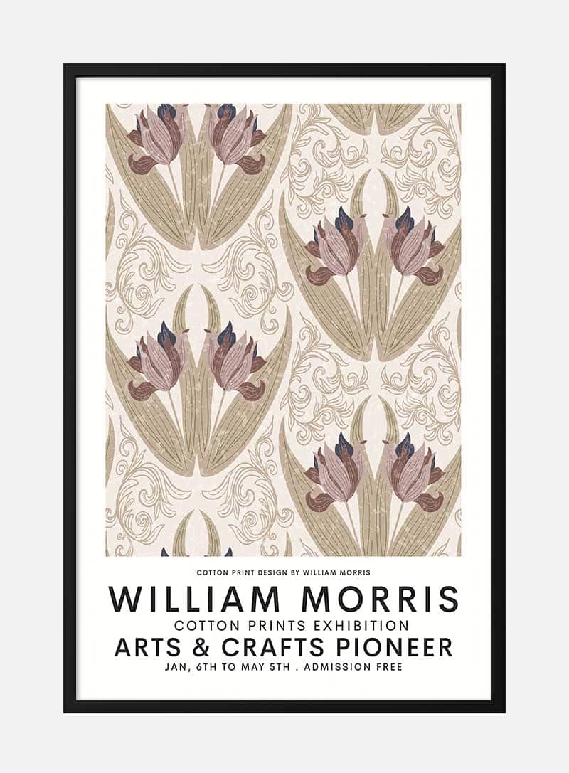 Billede af William Morris Red Tulips Plakat