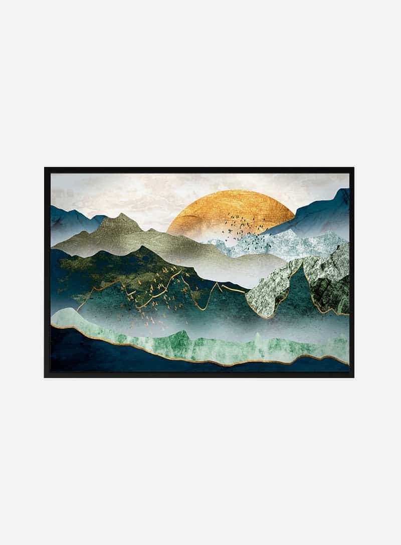 Billede af Mountain Sunset Plakat