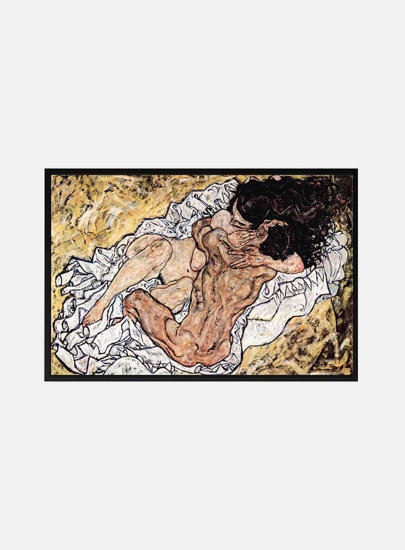 Billede af Egon Schiele -The Embrace Plakat