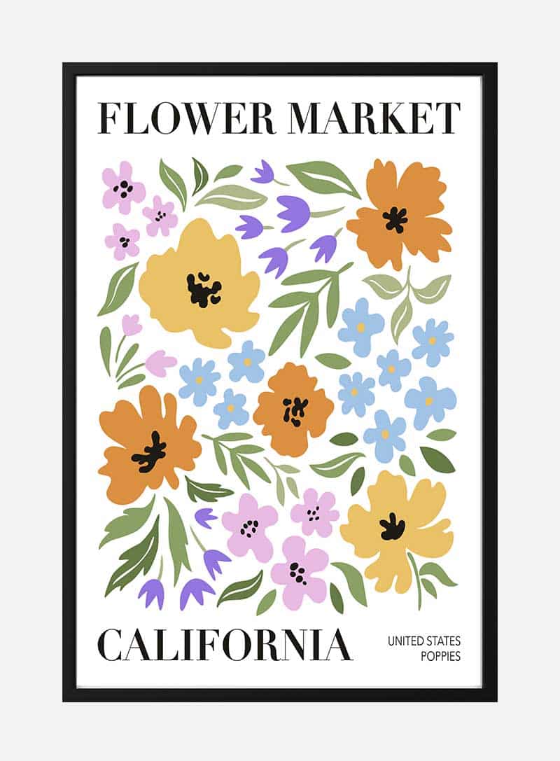 Flower Market California Plakat