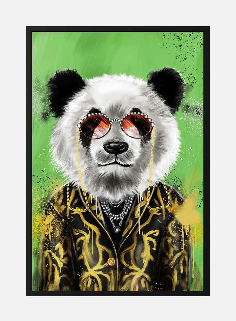 Panda With gold Jacket Plakat