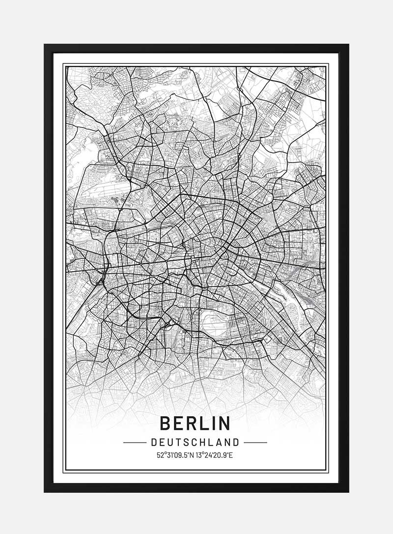 Billede af Kort over Berlin- Byplakat