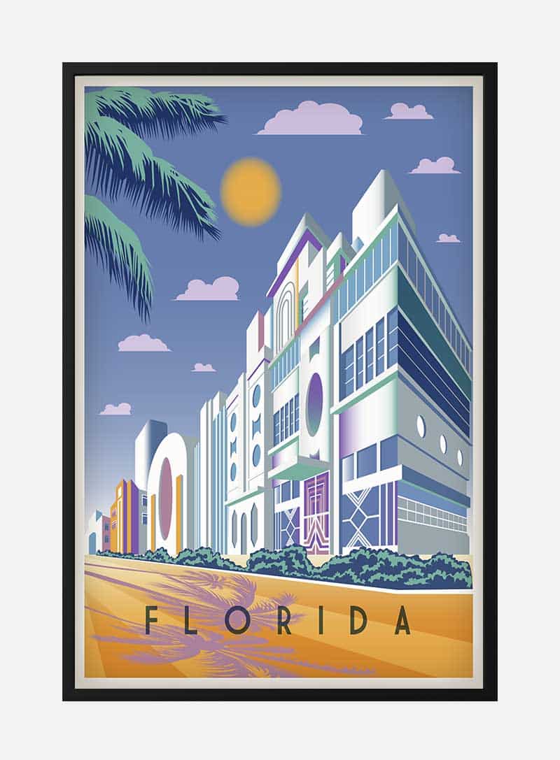Florida in Blue Plakat